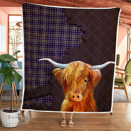 Scottish Ochterlony Tartan Highland Cow Quilt - Tartan Plaid Quilt - Scottish Quilt Scottish Plaid Tartan Plaid - ScotsTee - scotstee.com