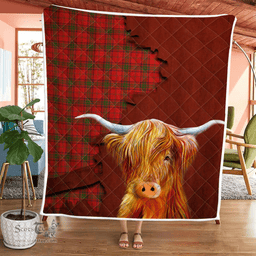 Scottish Ross Tartan Highland Cow Quilt - Tartan Plaid Quilt - Scottish Quilt Scottish Plaid Tartan Plaid - ScotsTee - scotstee.com