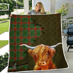 Scottish Muirhead Tartan Highland Cow Quilt - Tartan Plaid Quilt - Scottish Quilt Scottish Plaid Tartan Plaid - ScotsTee - scotstee.com
