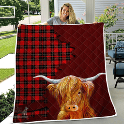 Scottish Ramsay Tartan Highland Cow Quilt - Tartan Plaid Quilt - Scottish Quilt Scottish Plaid Tartan Plaid - ScotsTee - scotstee.com