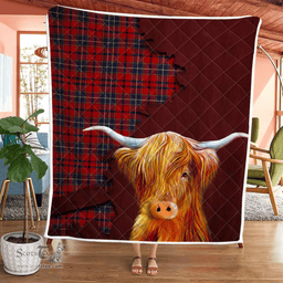 Scottish Wishart Tartan Highland Cow Quilt - Tartan Plaid Quilt - Scottish Quilt Scottish Plaid Tartan Plaid - ScotsTee - scotstee.com