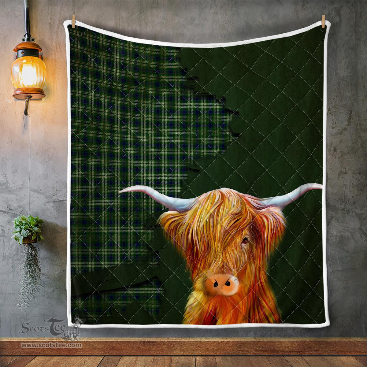 Scottish Tweedie Tartan Highland Cow Quilt - Tartan Plaid Quilt - Scottish Quilt Scottish Plaid Tartan Plaid - ScotsTee - scotstee.com