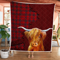 Scottish Leslie Tartan Highland Cow Quilt - Tartan Plaid Quilt - Scottish Quilt Scottish Plaid Tartan Plaid - ScotsTee - scotstee.com