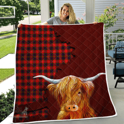 Scottish Fraser Tartan Highland Cow Quilt - Tartan Plaid Quilt - Scottish Quilt Scottish Plaid Tartan Plaid - ScotsTee - scotstee.com