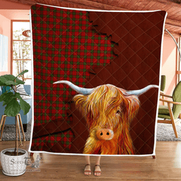 Scottish Maxwell Tartan Highland Cow Quilt - Tartan Plaid Quilt - Scottish Quilt Scottish Plaid Tartan Plaid - ScotsTee - scotstee.com