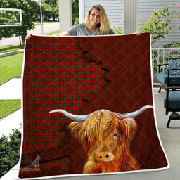 Scottish Maxwell Tartan Highland Cow Quilt - Tartan Plaid Quilt - Scottish Quilt Scottish Plaid Tartan Plaid - ScotsTee - scotstee.com