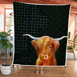 Scottish Lamont Tartan Highland Cow Quilt - Tartan Plaid Quilt - Scottish Quilt Scottish Plaid Tartan Plaid - ScotsTee - scotstee.com