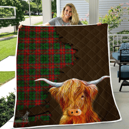 Scottish Macculloch Tartan Highland Cow Quilt - Tartan Plaid Quilt - Scottish Quilt Scottish Plaid Tartan Plaid - ScotsTee - scotstee.com