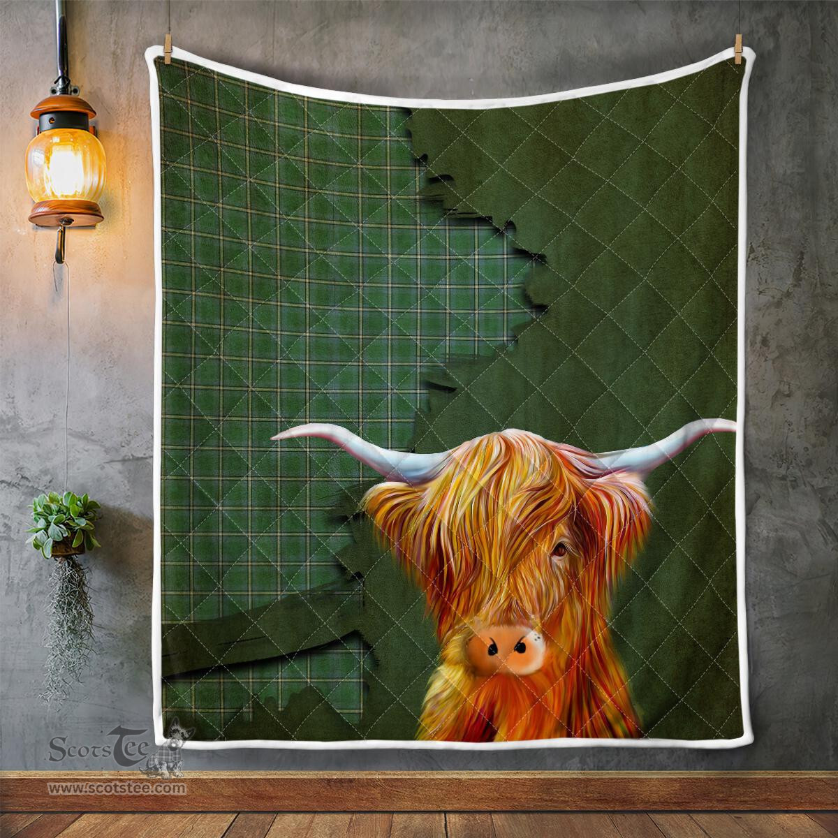 Scottish Irvine Tartan Highland Cow Quilt - Tartan Plaid Quilt - Scottish Quilt Scottish Plaid Tartan Plaid - ScotsTee - scotstee.com