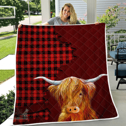 Scottish Cunningham Tartan Highland Cow Quilt - Tartan Plaid Quilt - Scottish Quilt Scottish Plaid Tartan Plaid - ScotsTee - scotstee.com