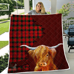 Scottish Macnaughten Tartan Highland Cow Quilt - Tartan Plaid Quilt - Scottish Quilt Scottish Plaid Tartan Plaid - ScotsTee - scotstee.com