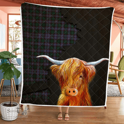 Scottish Guthrie Tartan Highland Cow Quilt - Tartan Plaid Quilt - Scottish Quilt Scottish Plaid Tartan Plaid - ScotsTee - scotstee.com