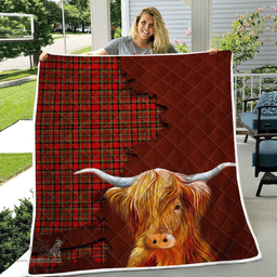 Scottish Hepburn Tartan Highland Cow Quilt - Tartan Plaid Quilt - Scottish Quilt Scottish Plaid Tartan Plaid - ScotsTee - scotstee.com
