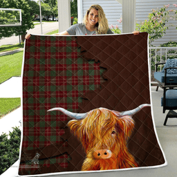 Scottish Crawford Tartan Highland Cow Quilt - Tartan Plaid Quilt - Scottish Quilt Scottish Plaid Tartan Plaid - ScotsTee - scotstee.com
