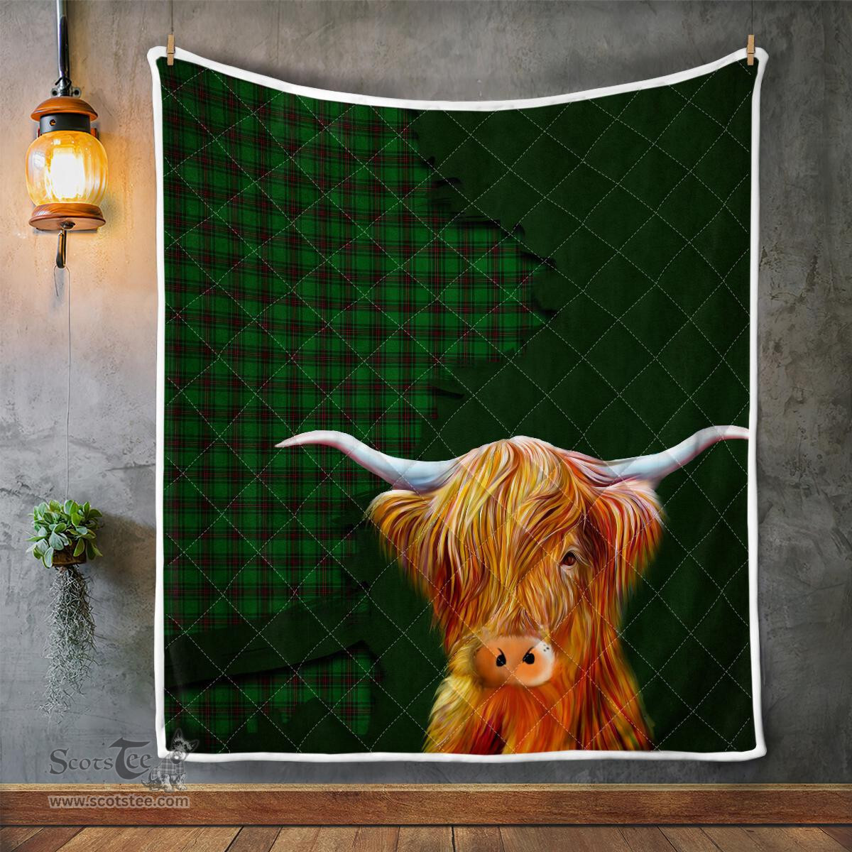Scottish Kinloch Tartan Highland Cow Quilt - Tartan Plaid Quilt - Scottish Quilt Scottish Plaid Tartan Plaid - ScotsTee - scotstee.com