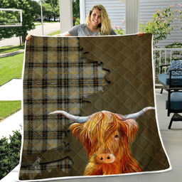 Scottish Bell Tartan Highland Cow Quilt - Tartan Plaid Quilt - Scottish Quilt Scottish Plaid Tartan Plaid - ScotsTee - scotstee.com
