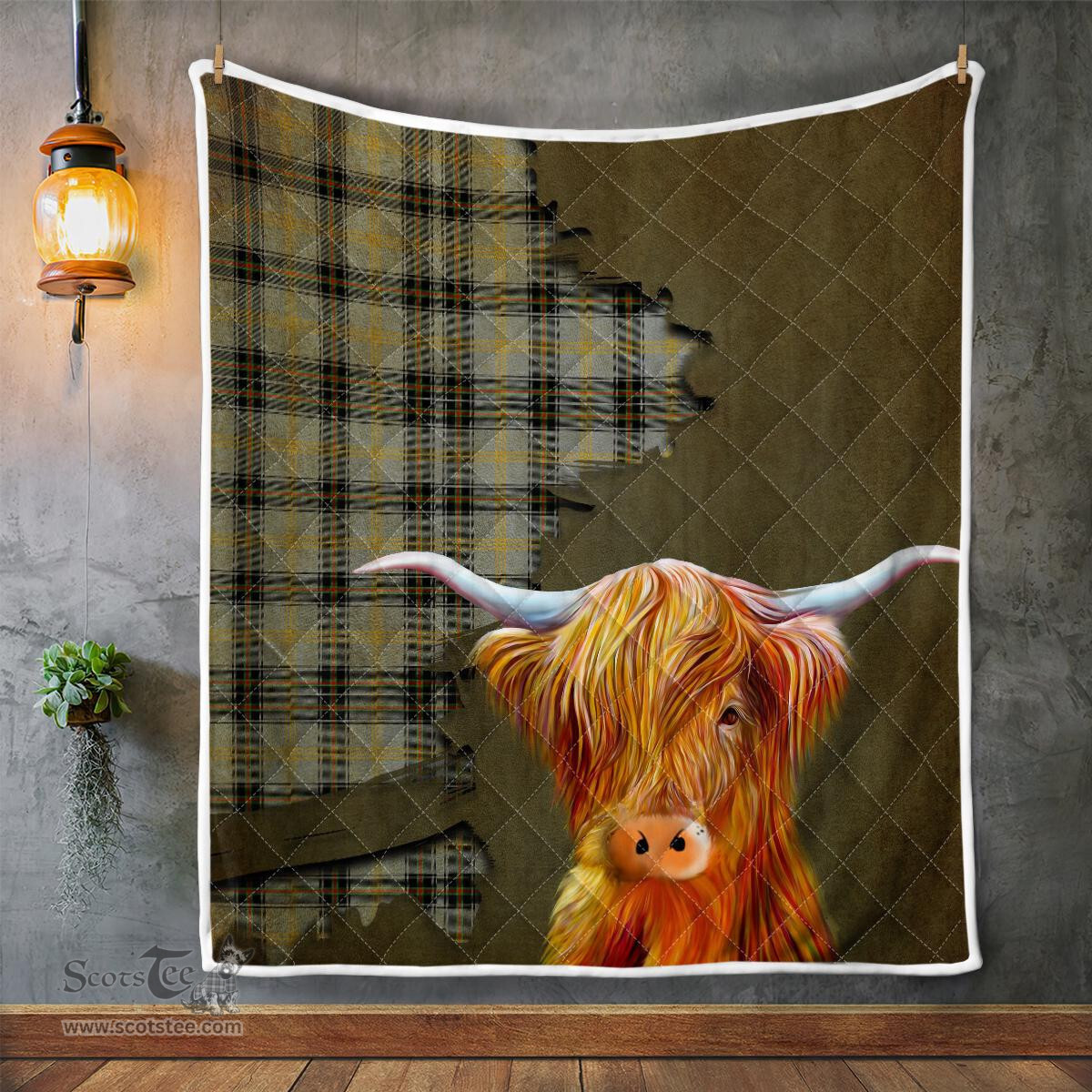 Scottish Bell Tartan Highland Cow Quilt - Tartan Plaid Quilt - Scottish Quilt Scottish Plaid Tartan Plaid - ScotsTee - scotstee.com