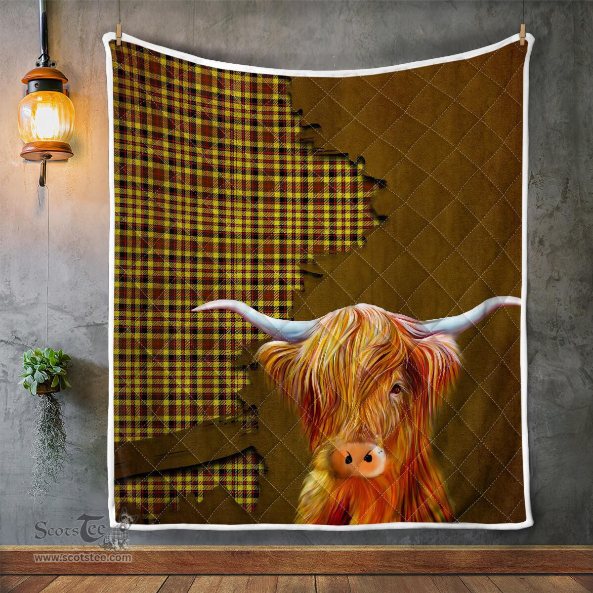 Scottish Jardine Tartan Highland Cow Quilt - Tartan Plaid Quilt - Scottish Quilt Scottish Plaid Tartan Plaid - ScotsTee - scotstee.com