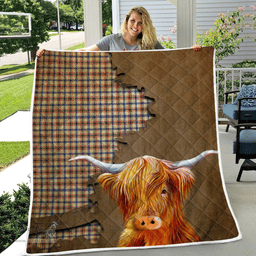 Scottish Boswell Tartan Highland Cow Quilt - Tartan Plaid Quilt - Scottish Quilt Scottish Plaid Tartan Plaid - ScotsTee - scotstee.com