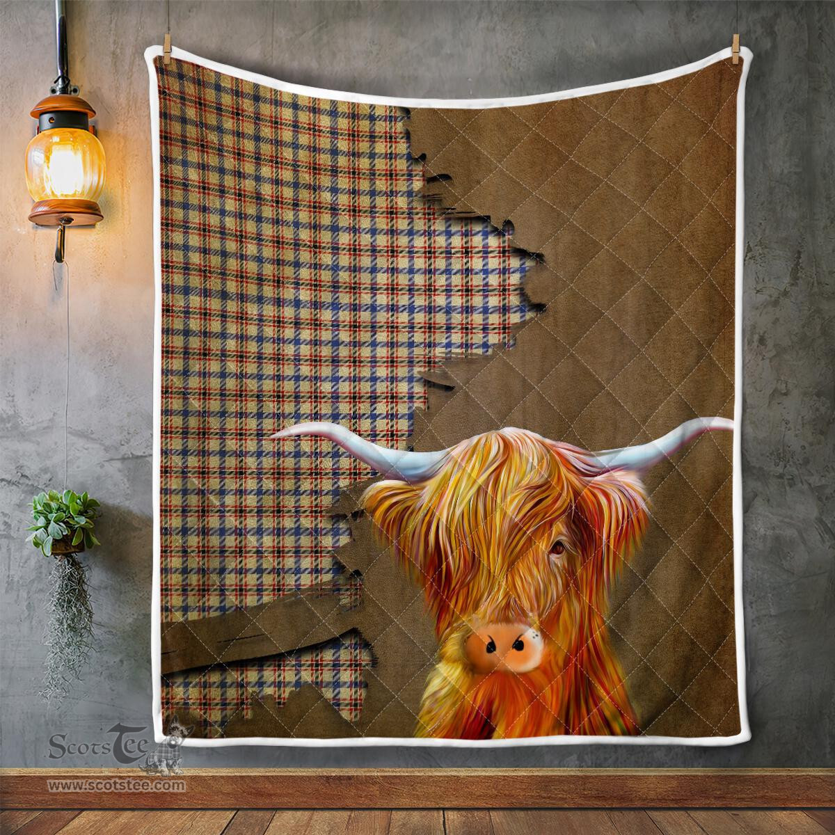 Scottish Boswell Tartan Highland Cow Quilt - Tartan Plaid Quilt - Scottish Quilt Scottish Plaid Tartan Plaid - ScotsTee - scotstee.com