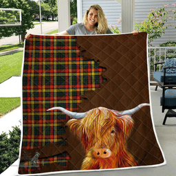 Scottish Buchanan Tartan Highland Cow Quilt - Tartan Plaid Quilt - Scottish Quilt Scottish Plaid Tartan Plaid - ScotsTee - scotstee.com