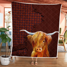 Scottish Cameron Tartan Highland Cow Quilt - Tartan Plaid Quilt - Scottish Quilt Scottish Plaid Tartan Plaid - ScotsTee - scotstee.com