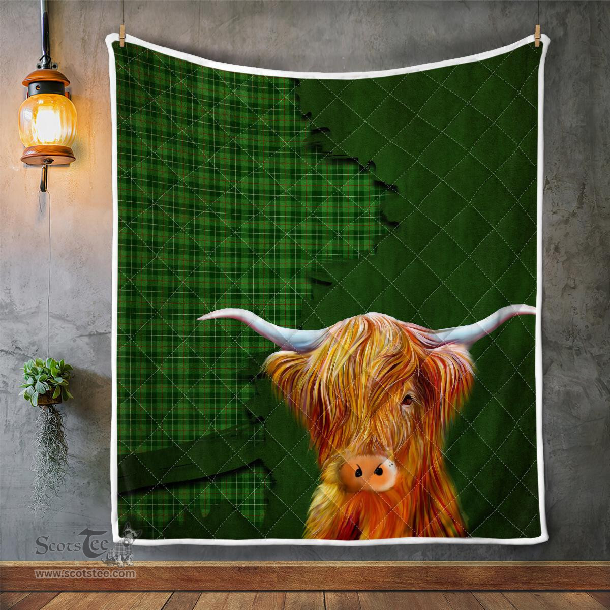 Scottish Blane Tartan Highland Cow Quilt - Tartan Plaid Quilt - Scottish Quilt Scottish Plaid Tartan Plaid - ScotsTee - scotstee.com