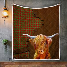 Scottish Grierson Tartan Highland Cow Quilt - Tartan Plaid Quilt - Scottish Quilt Scottish Plaid Tartan Plaid - ScotsTee - scotstee.com