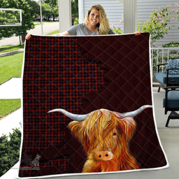 Scottish Broun Tartan Highland Cow Quilt - Tartan Plaid Quilt - Scottish Quilt Scottish Plaid Tartan Plaid - ScotsTee - scotstee.com