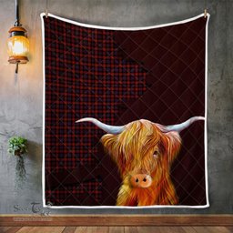 Scottish Broun Tartan Highland Cow Quilt - Tartan Plaid Quilt - Scottish Quilt Scottish Plaid Tartan Plaid - ScotsTee - scotstee.com