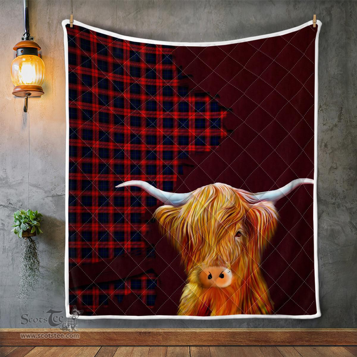 Scottish Maclachlan Tartan Highland Cow Quilt - Tartan Plaid Quilt - Scottish Quilt Scottish Plaid Tartan Plaid - ScotsTee - scotstee.com