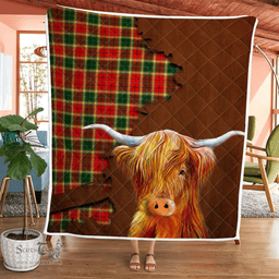 Scottish Gibson Tartan Highland Cow Quilt - Tartan Plaid Quilt - Scottish Quilt Scottish Plaid Tartan Plaid - ScotsTee - scotstee.com