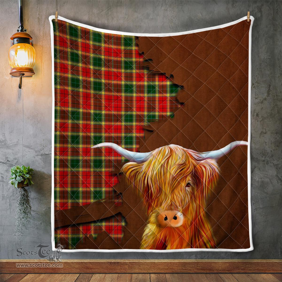 Scottish Gibson Tartan Highland Cow Quilt - Tartan Plaid Quilt - Scottish Quilt Scottish Plaid Tartan Plaid - ScotsTee - scotstee.com