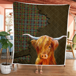 Scottish Glass Tartan Highland Cow Quilt - Tartan Plaid Quilt - Scottish Quilt Scottish Plaid Tartan Plaid - ScotsTee - scotstee.com