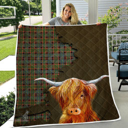 Scottish Glass Tartan Highland Cow Quilt - Tartan Plaid Quilt - Scottish Quilt Scottish Plaid Tartan Plaid - ScotsTee - scotstee.com