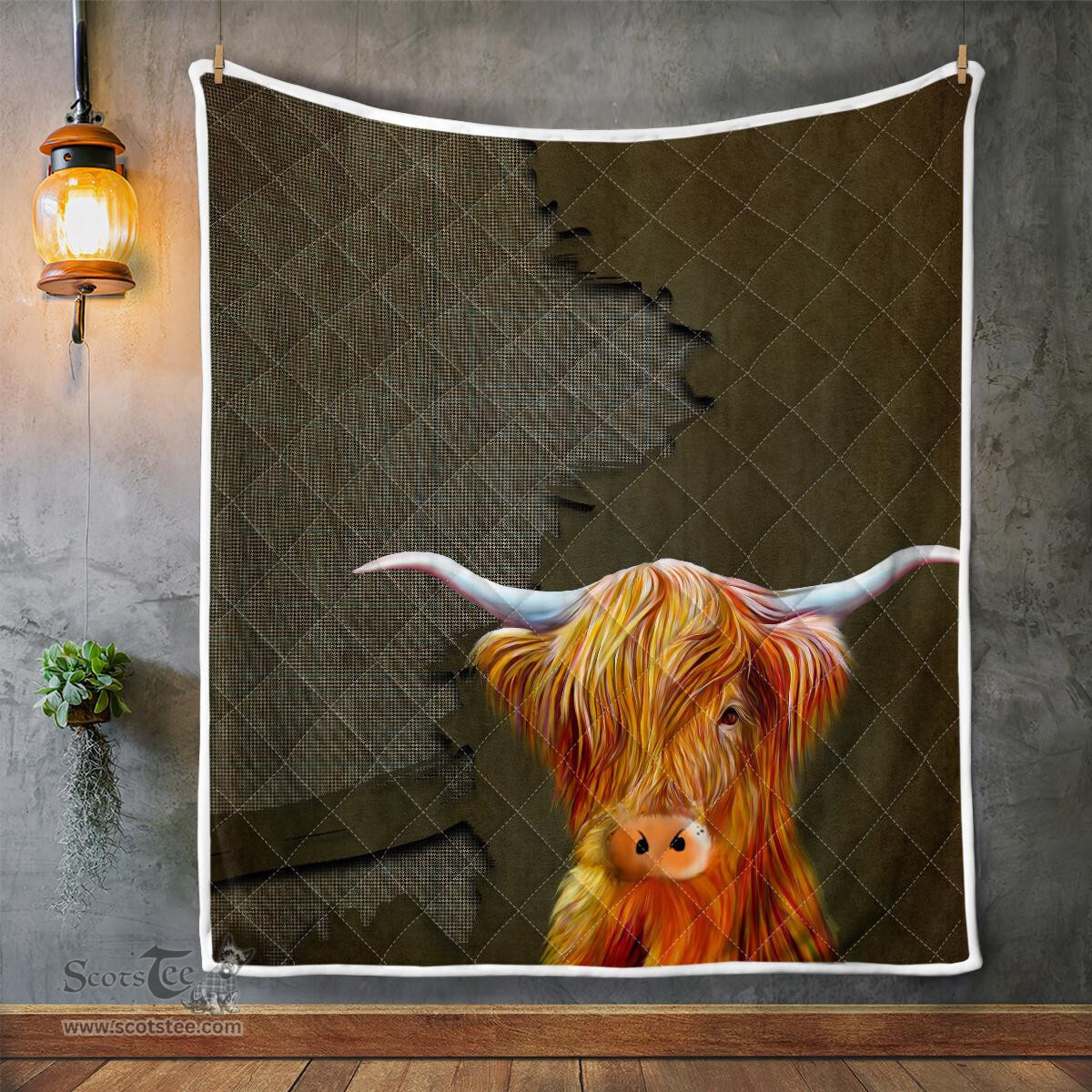 Scottish Gladstone Tartan Highland Cow Quilt - Tartan Plaid Quilt - Scottish Quilt Scottish Plaid Tartan Plaid - ScotsTee - scotstee.com