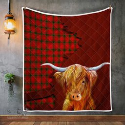 Scottish Macquarrie Tartan Highland Cow Quilt - Tartan Plaid Quilt - Scottish Quilt Scottish Plaid Tartan Plaid - ScotsTee - scotstee.com