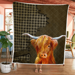 Scottish Glendinning Tartan Highland Cow Quilt - Tartan Plaid Quilt - Scottish Quilt Scottish Plaid Tartan Plaid - ScotsTee - scotstee.com