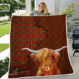 Scottish Leask Tartan Highland Cow Quilt - Tartan Plaid Quilt - Scottish Quilt Scottish Plaid Tartan Plaid - ScotsTee - scotstee.com