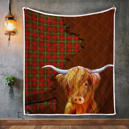 Scottish Leask Tartan Highland Cow Quilt - Tartan Plaid Quilt - Scottish Quilt Scottish Plaid Tartan Plaid - ScotsTee - scotstee.com
