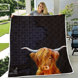 Scottish Fleming Tartan Highland Cow Quilt - Tartan Plaid Quilt - Scottish Quilt Scottish Plaid Tartan Plaid - ScotsTee - scotstee.com