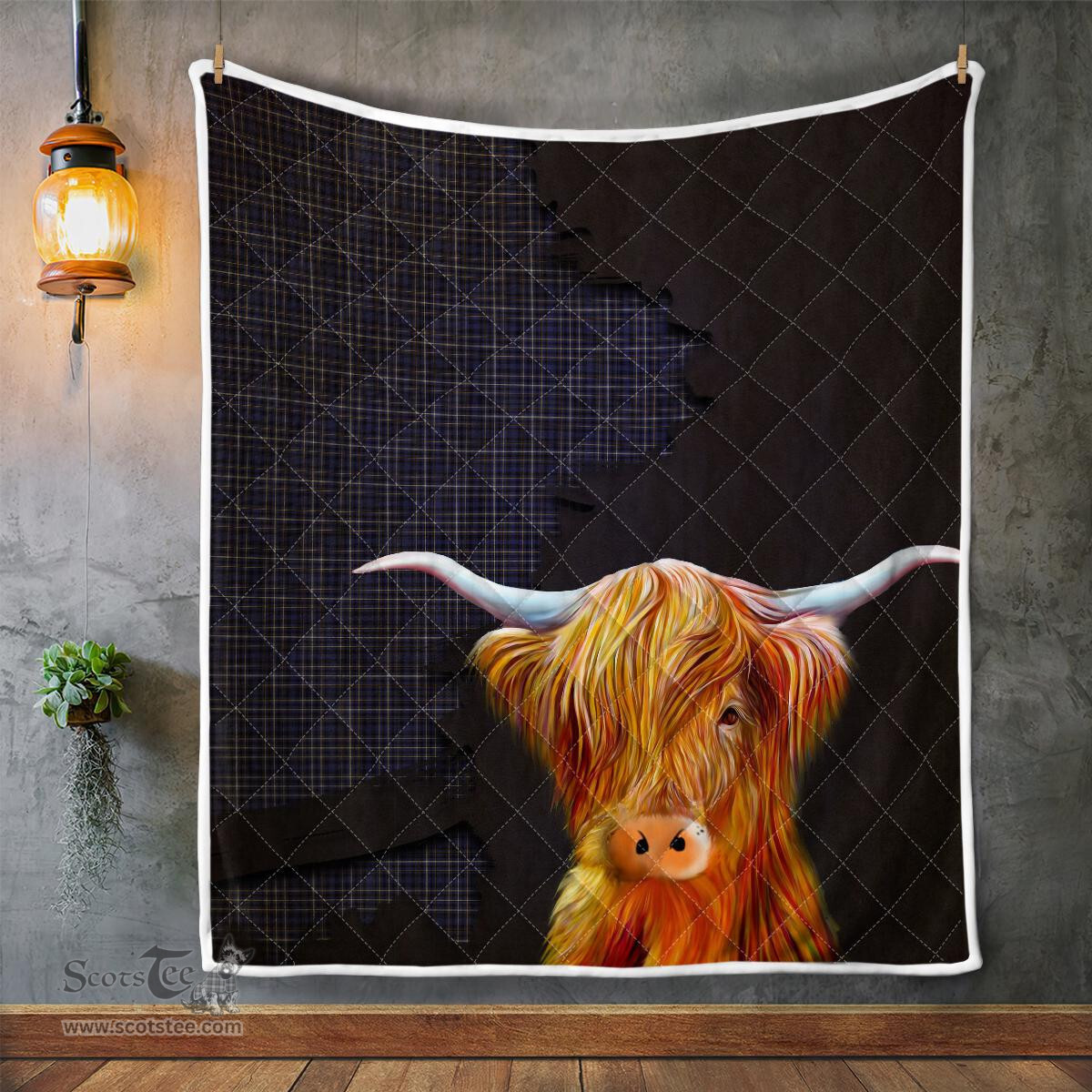 Scottish Fleming Tartan Highland Cow Quilt - Tartan Plaid Quilt - Scottish Quilt Scottish Plaid Tartan Plaid - ScotsTee - scotstee.com