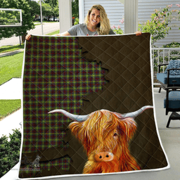 Scottish Clephan Tartan Highland Cow Quilt - Tartan Plaid Quilt - Scottish Quilt Scottish Plaid Tartan Plaid - ScotsTee - scotstee.com