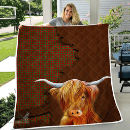 Scottish Gartshore Tartan Highland Cow Quilt - Tartan Plaid Quilt - Scottish Quilt Scottish Plaid Tartan Plaid - ScotsTee - scotstee.com