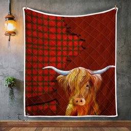 Scottish Darroch Of Gourock Tartan Highland Cow Quilt - Tartan Plaid Quilt - Scottish Quilt Scottish Plaid Tartan Plaid - ScotsTee - scotstee.com