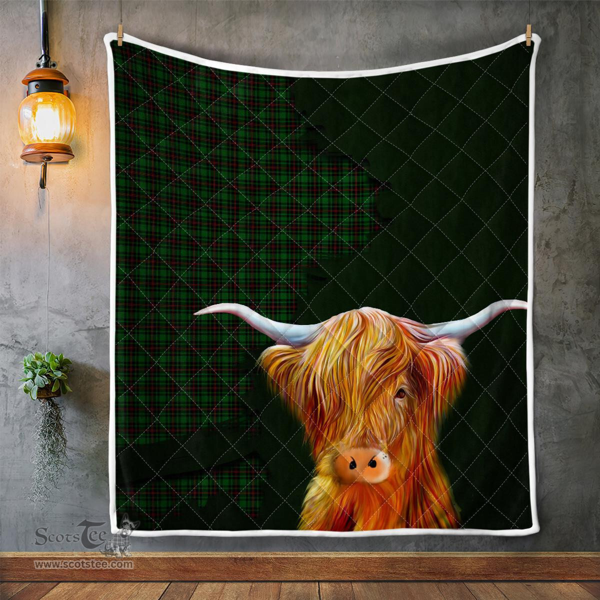 Scottish Beveridge Tartan Highland Cow Quilt - Tartan Plaid Quilt - Scottish Quilt Scottish Plaid Tartan Plaid - ScotsTee - scotstee.com