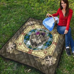 Scottish Campbell Dress Clan Scottish Plaid Tartan Quilt - Crystal Thistle Shield Scottish Plaid Tartan Plaid - ScotsTee - scotstee.com
