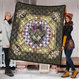 Scottish Boswell Modern Clan Scottish Plaid Tartan Quilt - Crystal Thistle Shield Scottish Plaid Tartan Plaid - ScotsTee - scotstee.com