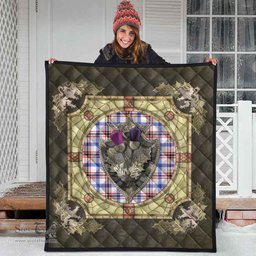 Scottish Boswell Modern Clan Scottish Plaid Tartan Quilt - Crystal Thistle Shield Scottish Plaid Tartan Plaid - ScotsTee - scotstee.com