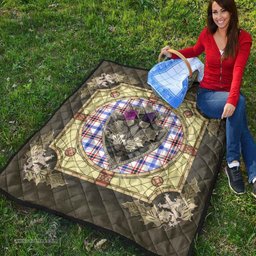 Scottish Boswell Modern Clan Scottish Plaid Tartan Quilt - Crystal Thistle Shield Scottish Plaid Tartan Plaid - ScotsTee - scotstee.com